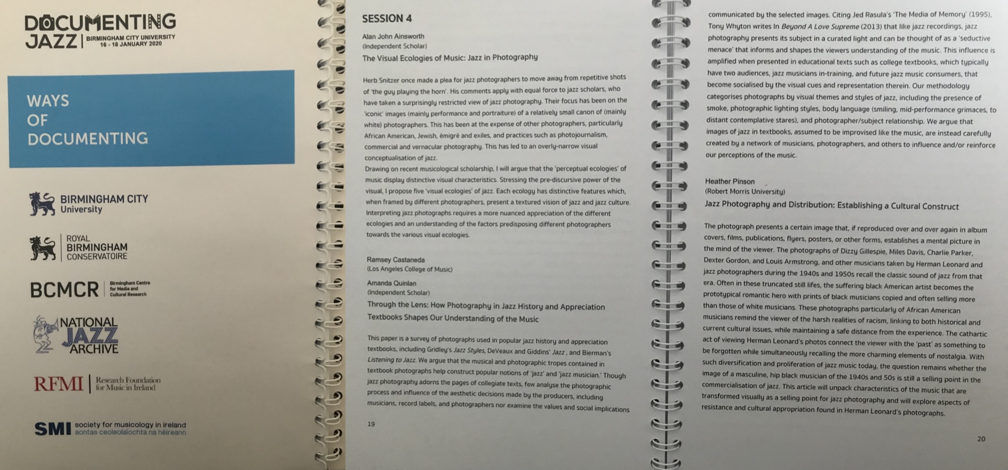 Documenting Jazz Conference Program