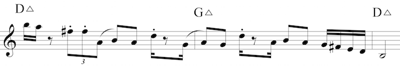 Articulation example 1 - alternating note lengths