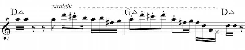 Redman's rhythmically diminished quote of St. Thomas